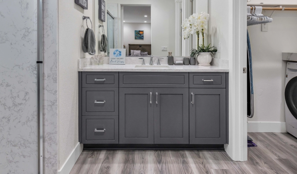 New bathroom in an ADU remodel.